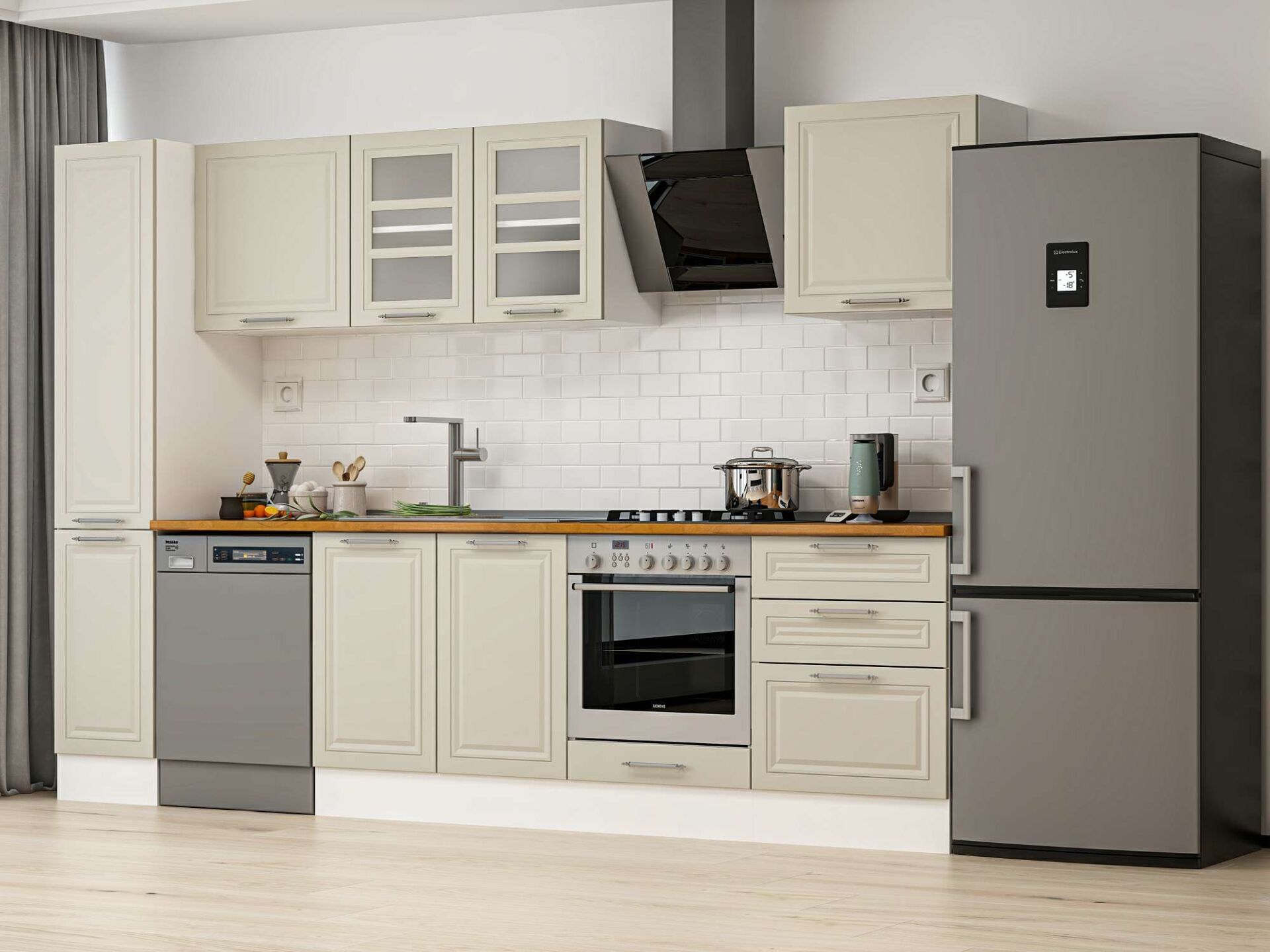 Alvinka 310X210 Cm Klasik Mebran Mutfak Dolabı Mb-E90B40S60-3