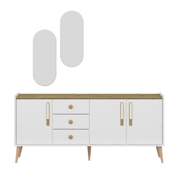 Mitra Konsol & Ayna - Beyaz/Artisan