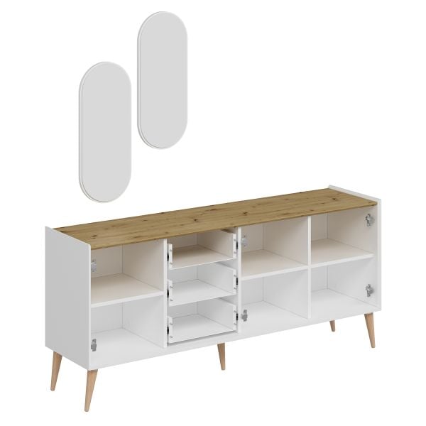 Mitra Konsol & Ayna - Beyaz/Artisan