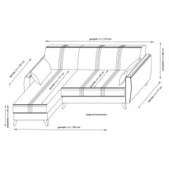 Zaden Sandıklı Bazalı L Köşe Koltuk Koyu Gri