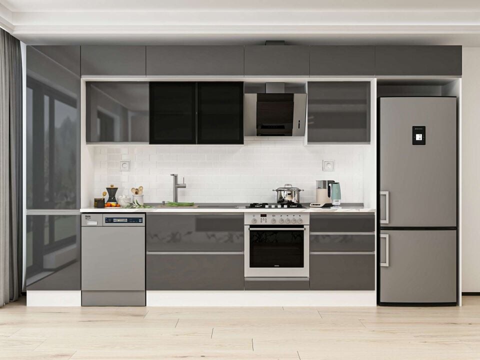 Alvinka 400X240 Cm High Gloss Mutfak Dolabı Mbb-E90B50S60-3