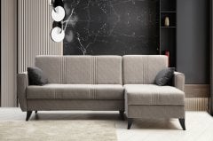 Zaden Sandıklı Bazalı L Köşe Koltuk Açık Gri