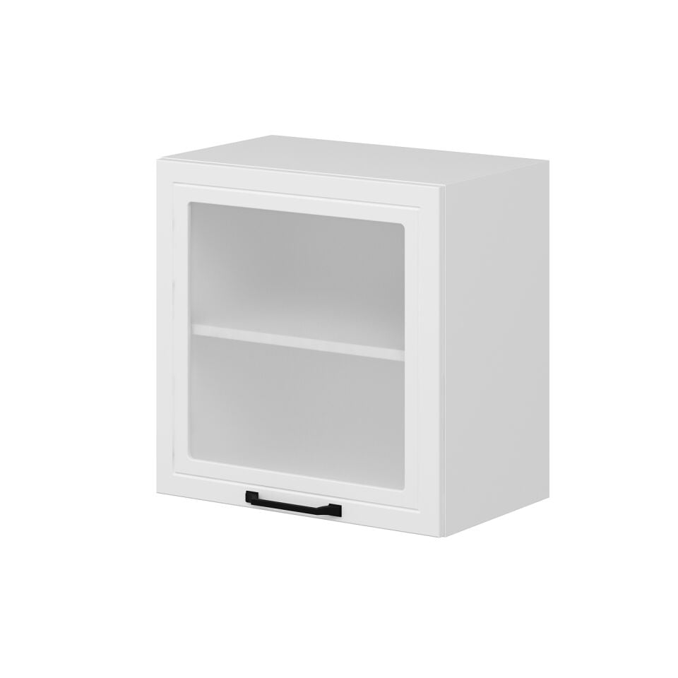 Alvinka Mutfak Modül Mbr_A Üst 1Dk1R 60-H60Cm Dolap Cam Beyaz Beyaz