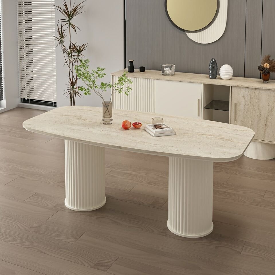 Valento Yemek Masası-Aytaşı-Traverten