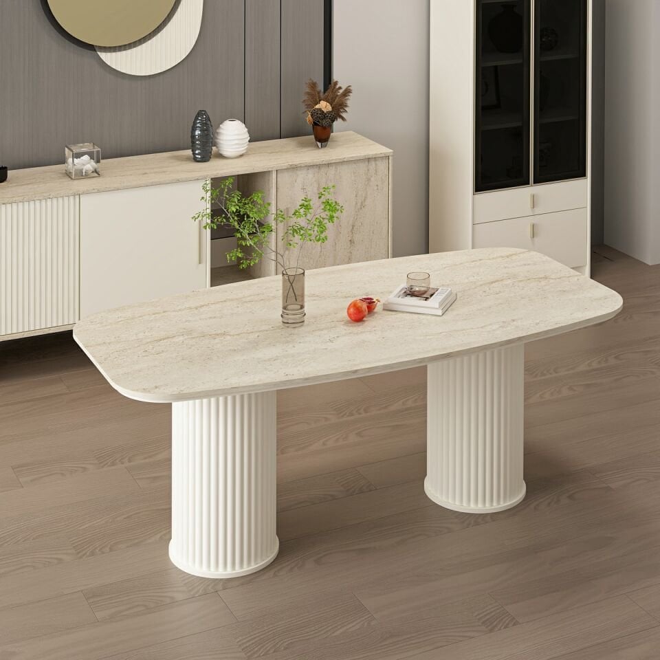 Valento Yemek Masası-Aytaşı-Traverten
