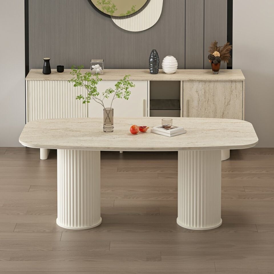 Valento Yemek Masası-Aytaşı-Traverten