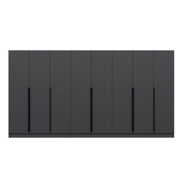 Kale Plus 8 Mebran Kapaklı 4Ç Dolap Antrasit Mebran