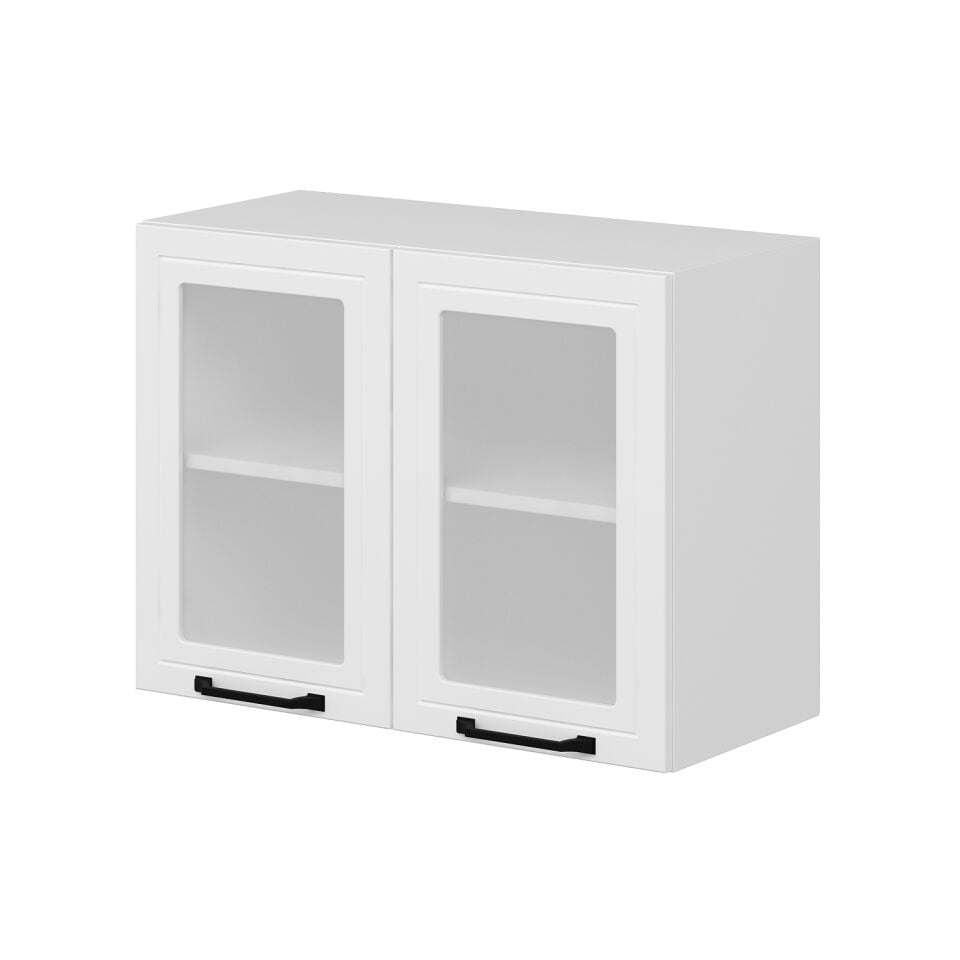 Alvinka Mutfak Modül Mbr_A Üst 2Dk1R 80-H60Cm Dolap Cam Beyaz Beyaz