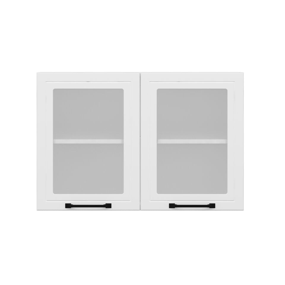 Alvinka Mutfak Modül Mbr_A Üst 2Dk1R 90-H60Cm Dolap Cam Beyaz Beyaz