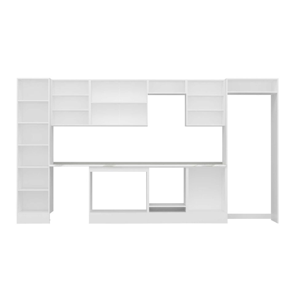 Alvinka 390x222 Cm High Gloss Mutfak Dolabı Mbb-E80B50S60-3 High Gloss | Antrasit - Suntalam
