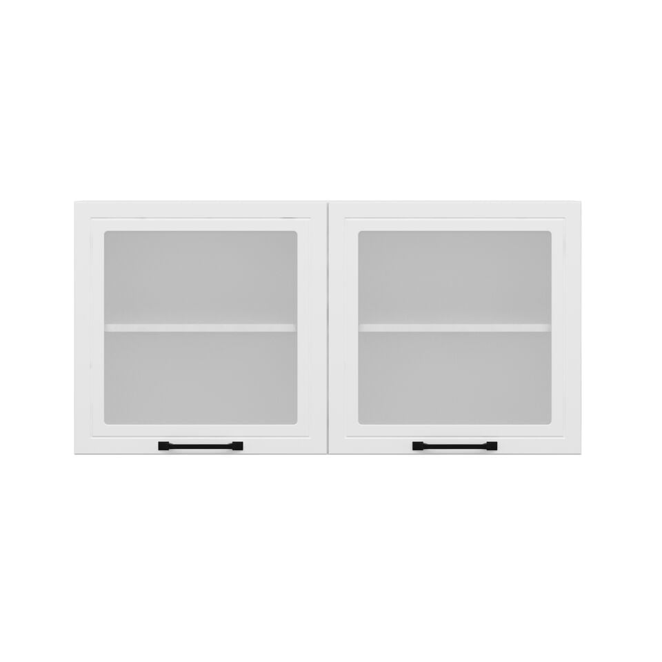 Alvinka Mutfak Modül Mbr_A Üst 2Dk1R 120-H60Cm Dolap Cam Beyaz Beyaz
