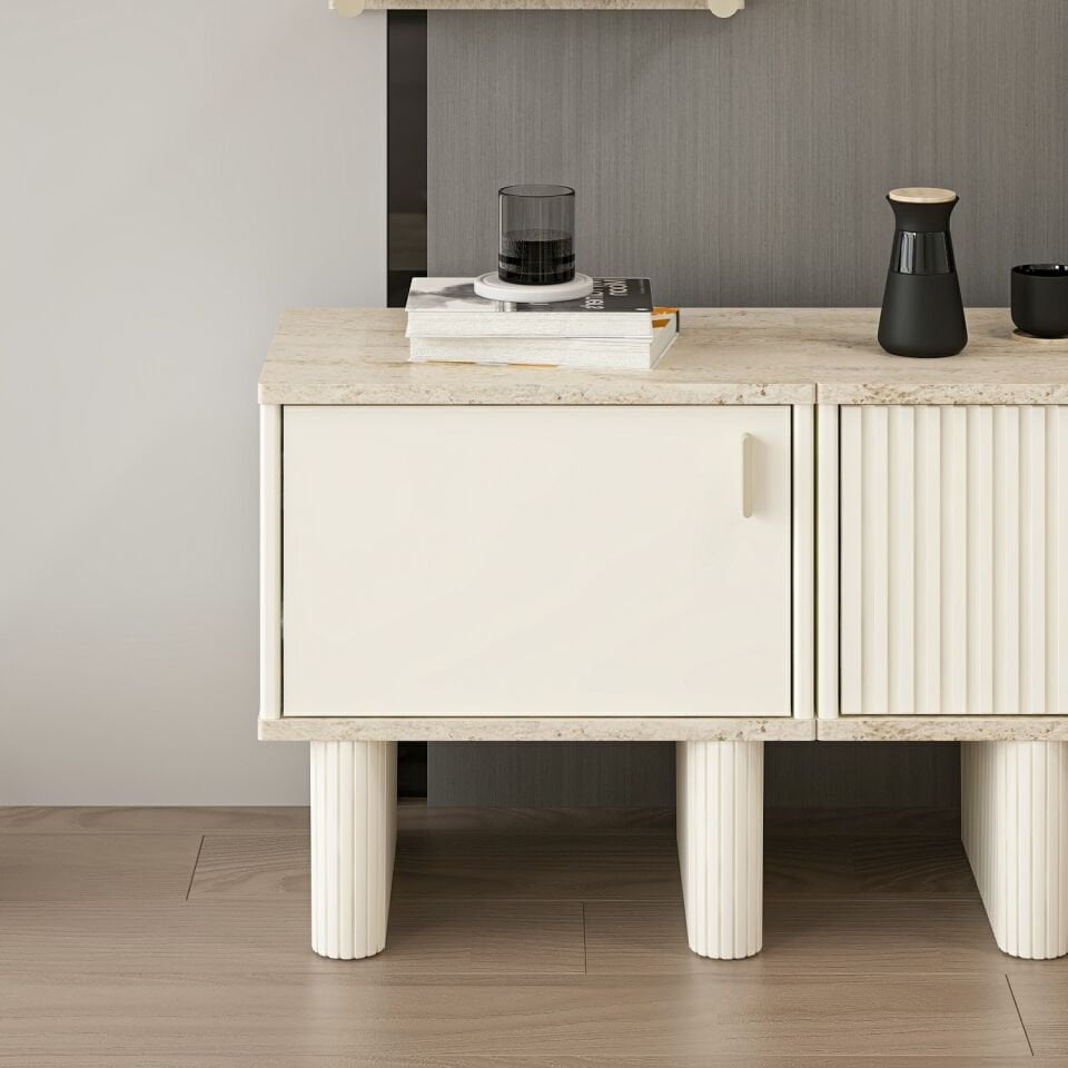 Valento Tv Ünitesi Yan Modül-Aytaşı-Traverten