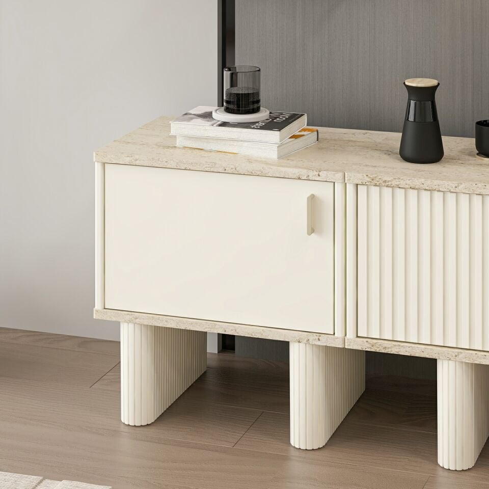 Valento Tv Ünitesi Yan Modül-Aytaşı-Traverten