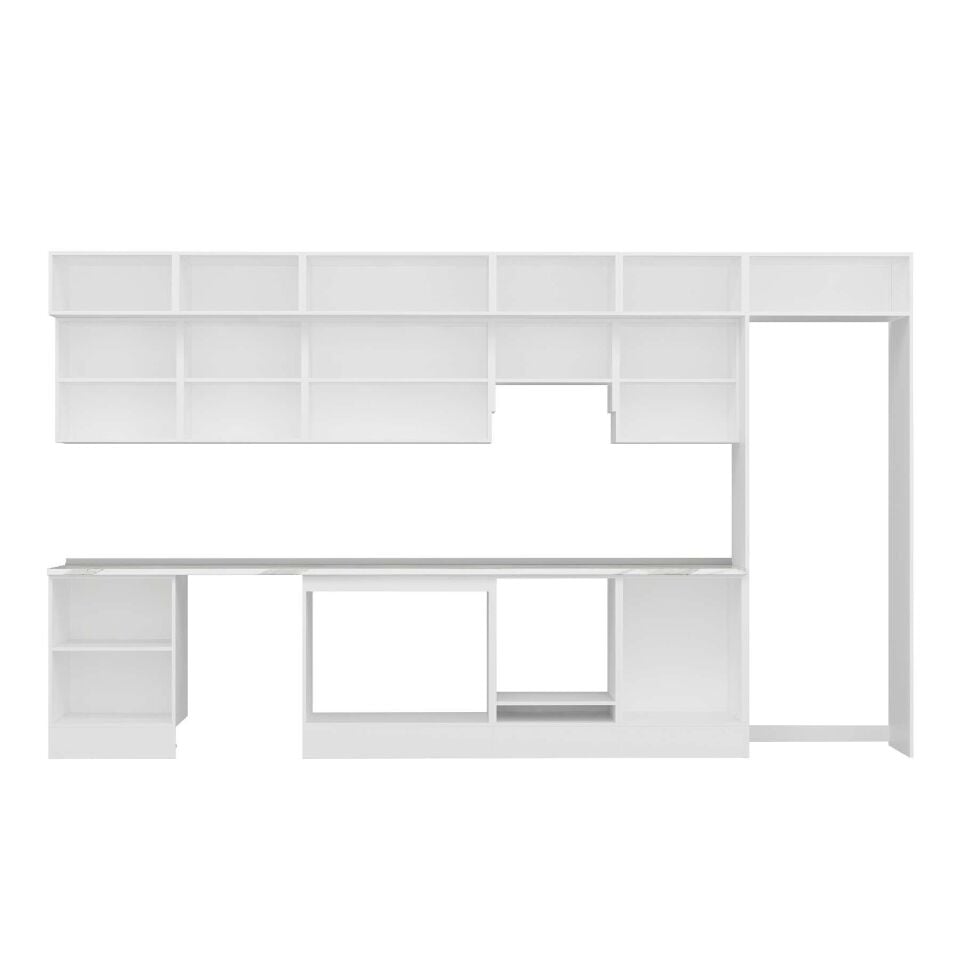 Alvinka 410X240 Cm High Gloss Mutfak Dolabı Mb-E90S60S60-1 High Gloss | Antrasit - Mdf