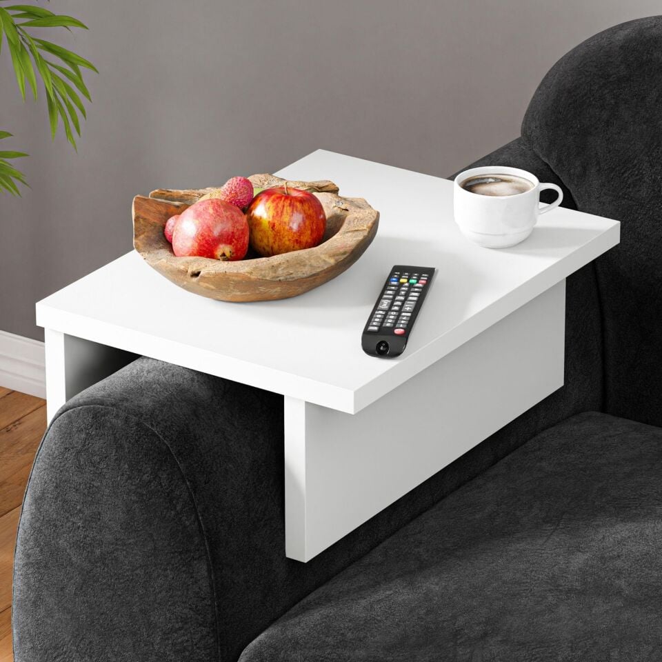 Cera KLS Ayarlanabilir Koltuk Sehpası Yan Sehpa - Beyaz