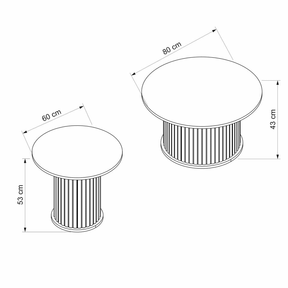 Valento Yuvarlak Orta Sehpa-Aytaşı-Traverten