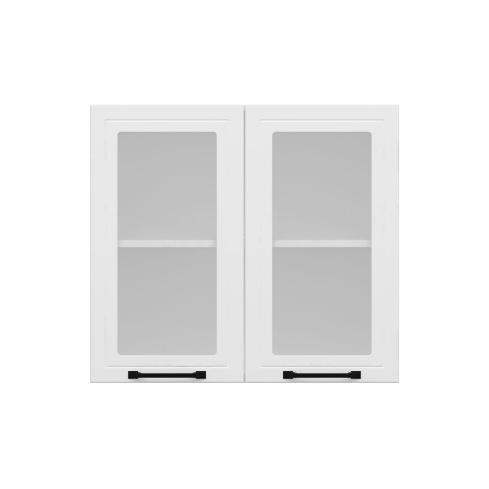 Alvinka Mutfak Modül Mbr_A Üst 2Dk1R 80-H72Cm Dolap Cam Beyaz Beyaz