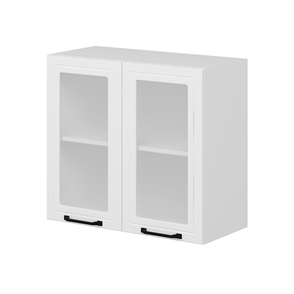 Alvinka Mutfak Modül Mbr_A Üst 2Dk1R 80-H72Cm Dolap Cam Beyaz Beyaz