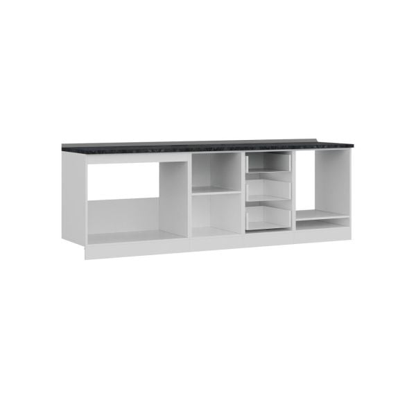 Minar 250 Cm Mutfak Dolabı Beyaz Antrasit 250-A3-Alt Modül