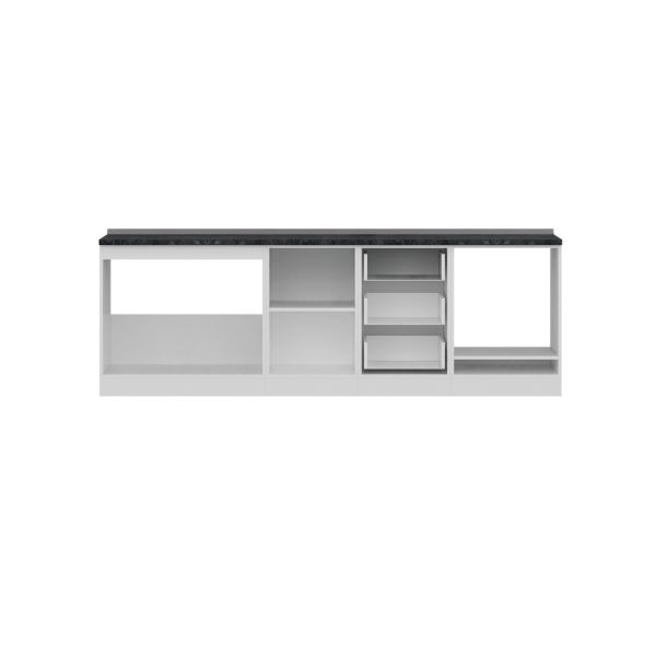 Minar 250 Cm Mutfak Dolabı Beyaz Antrasit 250-A3-Alt Modül