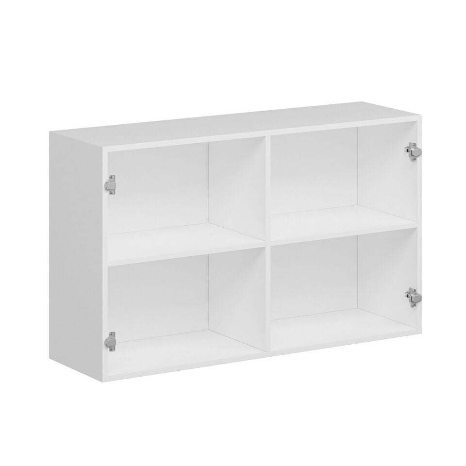 Alvinka Mutfak Modül Mbr_A Üst 2Dk1R 120-H72Cm Dolap Cam Beyaz Beyaz