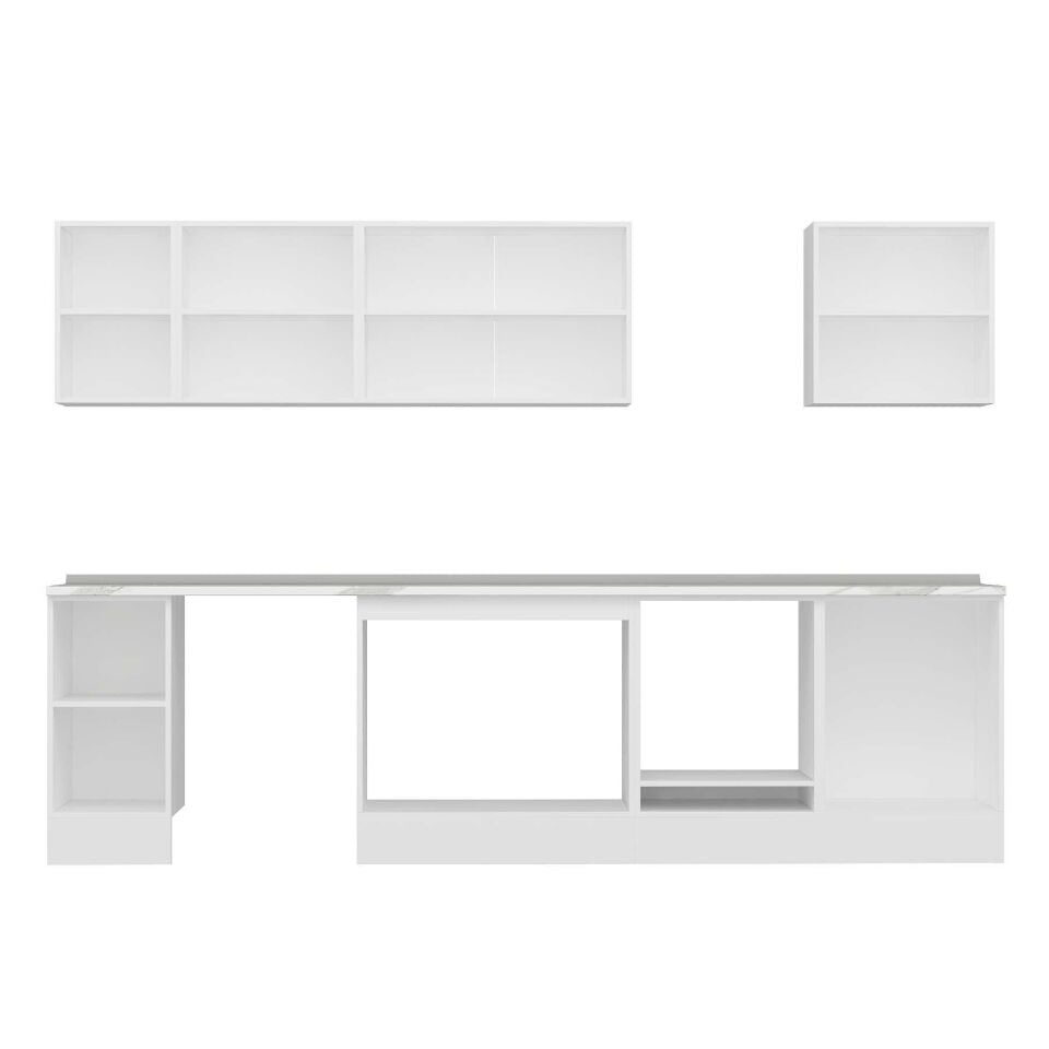 Alvinka 300X210 Cm Klasik Mebran Mutfak Dolabı M-E80S40S60-2 Mebran | Kumtaşı - Mdf