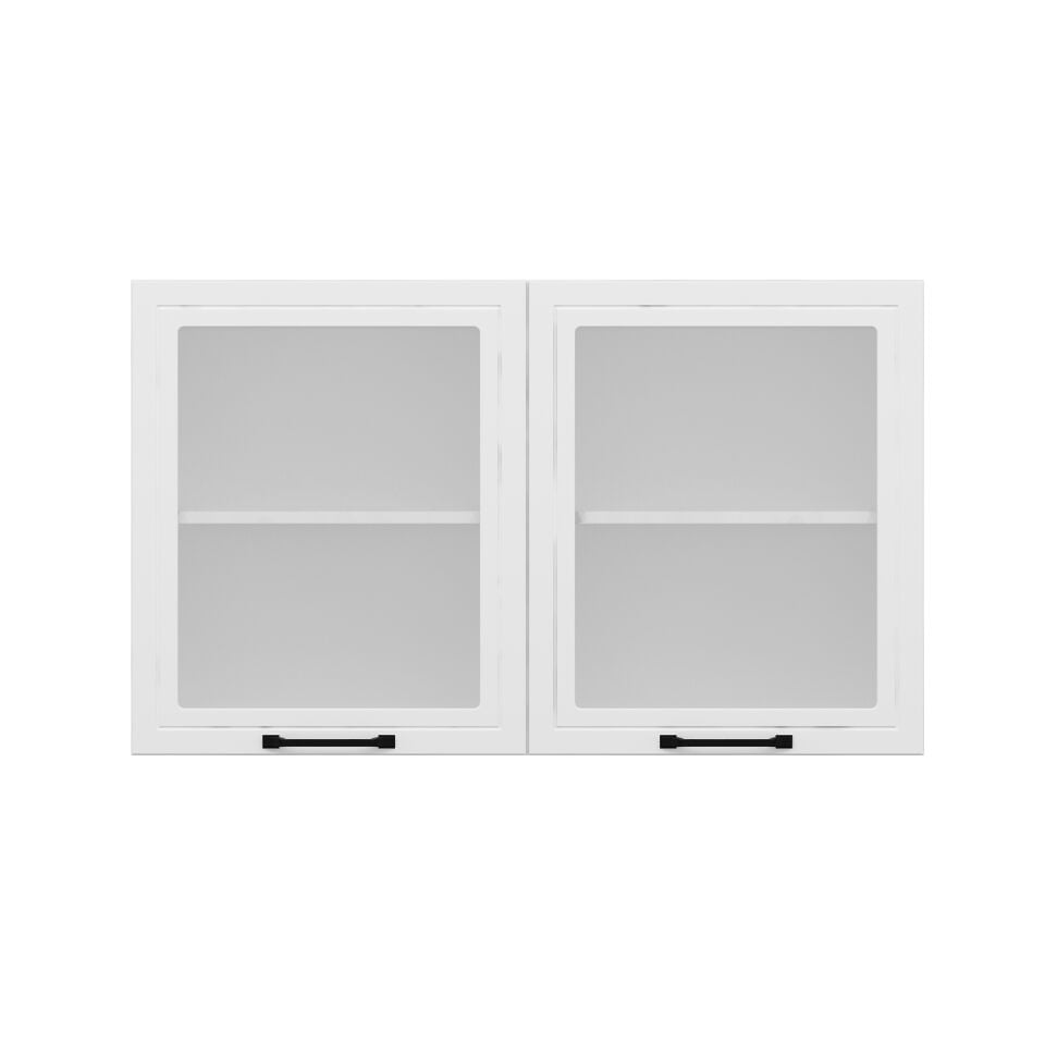 Alvinka Mutfak Modül Mbr_A Üst 2Dk1R 120-H72Cm Dolap Cam Beyaz Beyaz