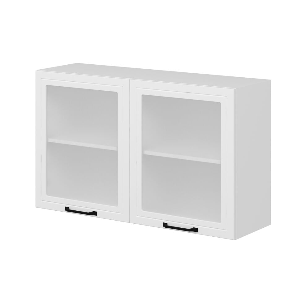 Alvinka Mutfak Modül Mbr_A Üst 2Dk1R 120-H72Cm Dolap Cam Beyaz Beyaz