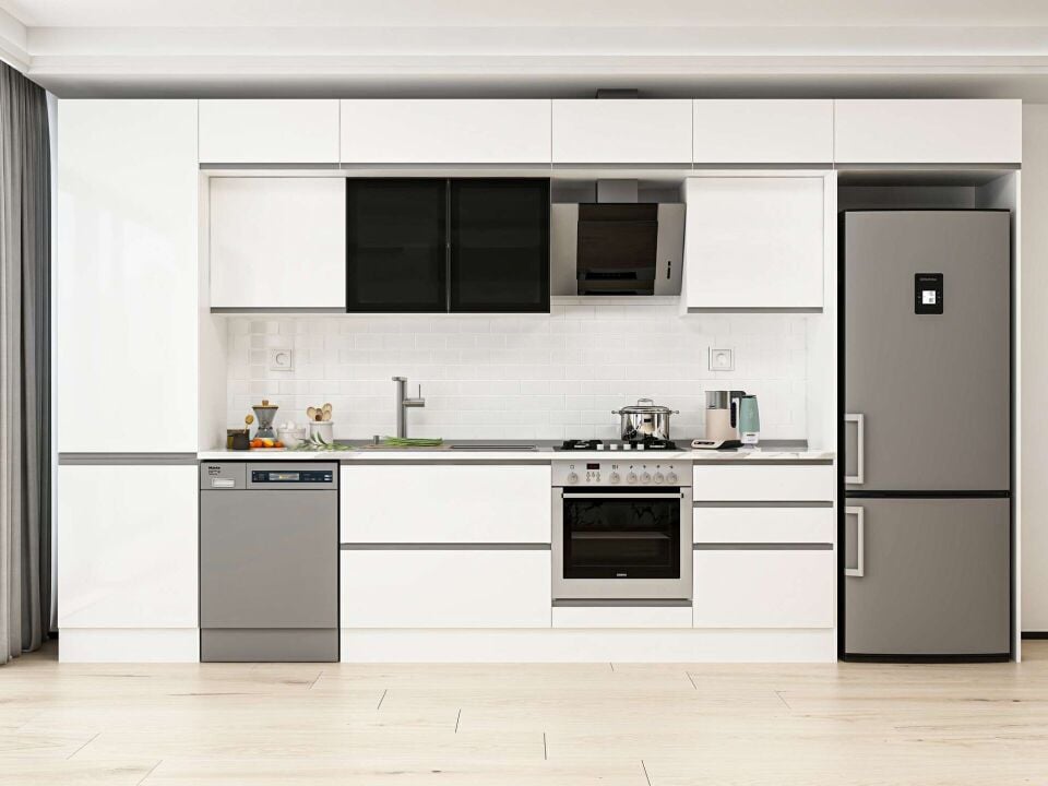 Alvinka 410X240 Cm High Gloss Mutfak Dolabı Mbb-E90B60S60-3