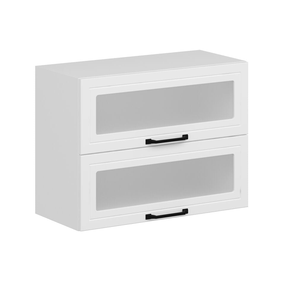 Alvinka Mutfak Modül Mbr_A Üst 2Yk1R 80-H60Cm Dolap Cam Beyaz Beyaz