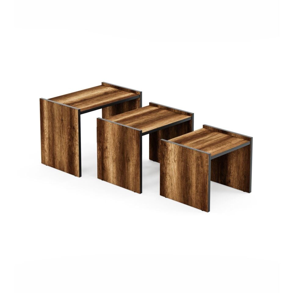 Cera ZG4 3'lü Zigon Sehpa - Ceviz