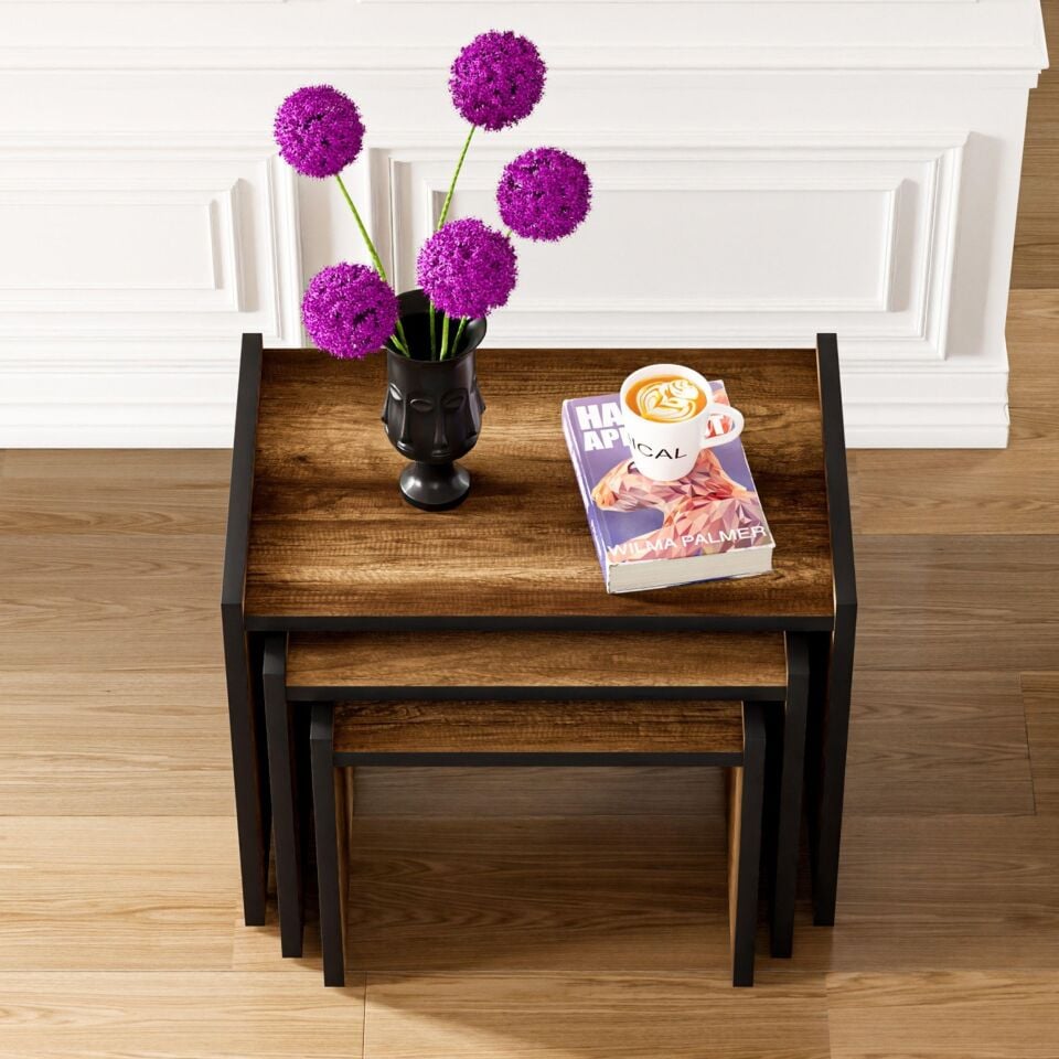 Cera ZG4 3'lü Zigon Sehpa - Ceviz