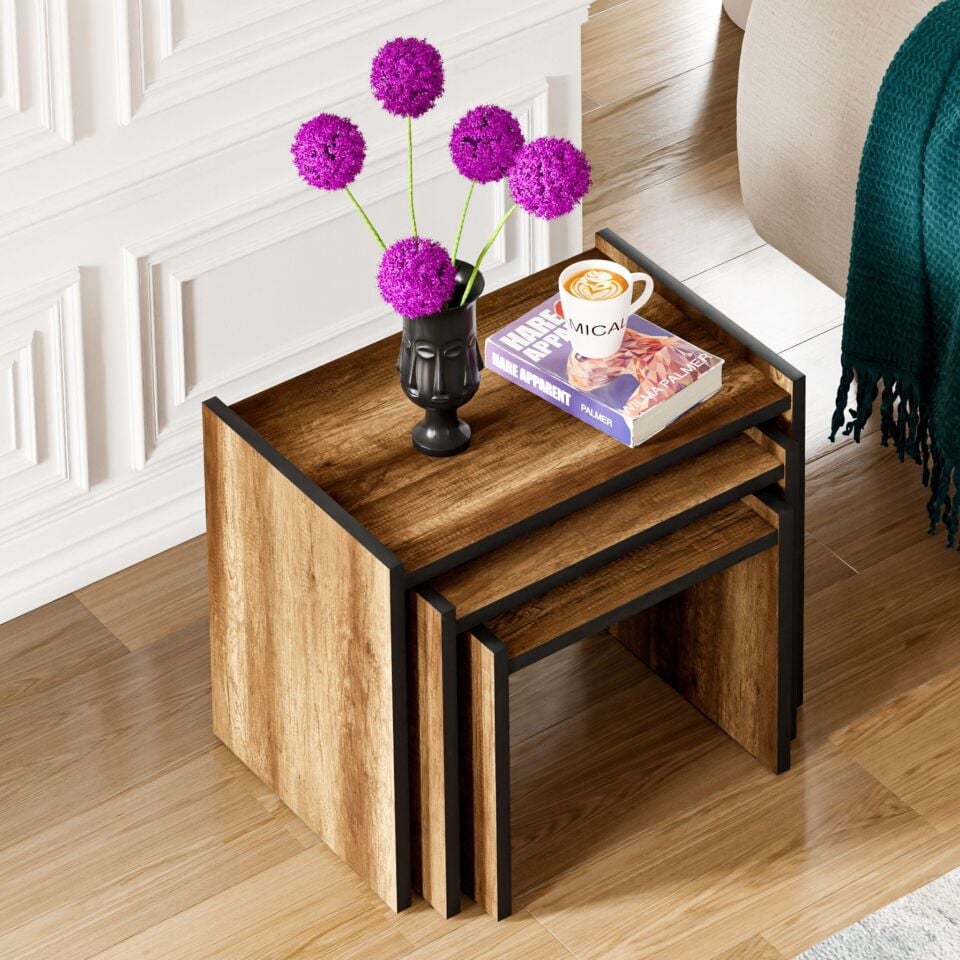 Cera ZG4 3'lü Zigon Sehpa - Ceviz