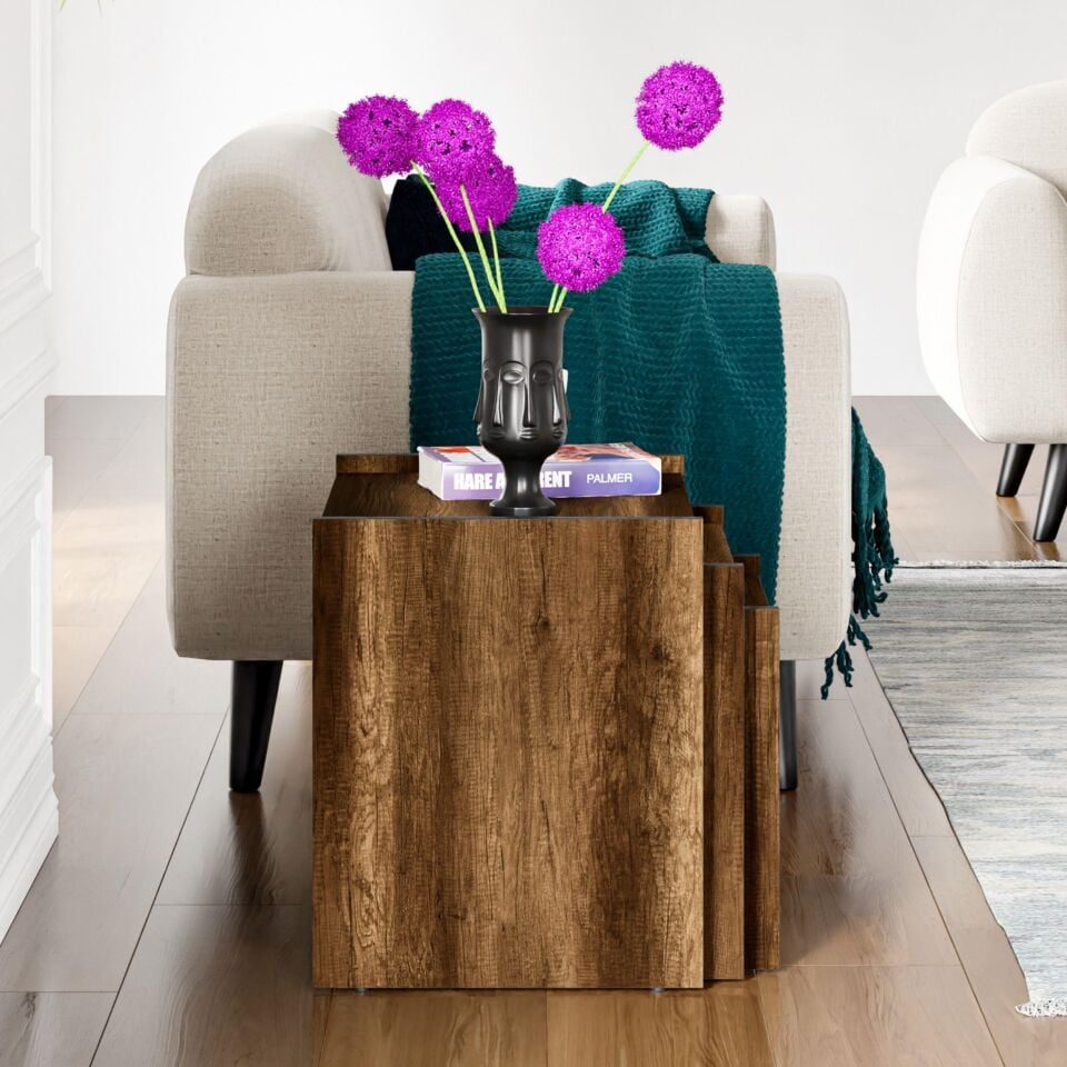 Cera ZG4 3'lü Zigon Sehpa - Ceviz