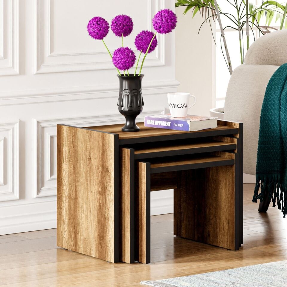 Cera ZG4 3'lü Zigon Sehpa - Ceviz