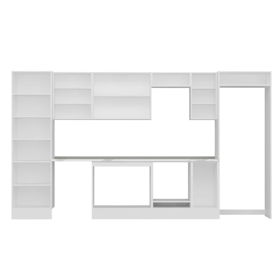 Alvinka 380X222 Cm High Gloss Mutfak Dolabı Mbb-E80B60S40-2 High Gloss | Antrasit - Mdf
