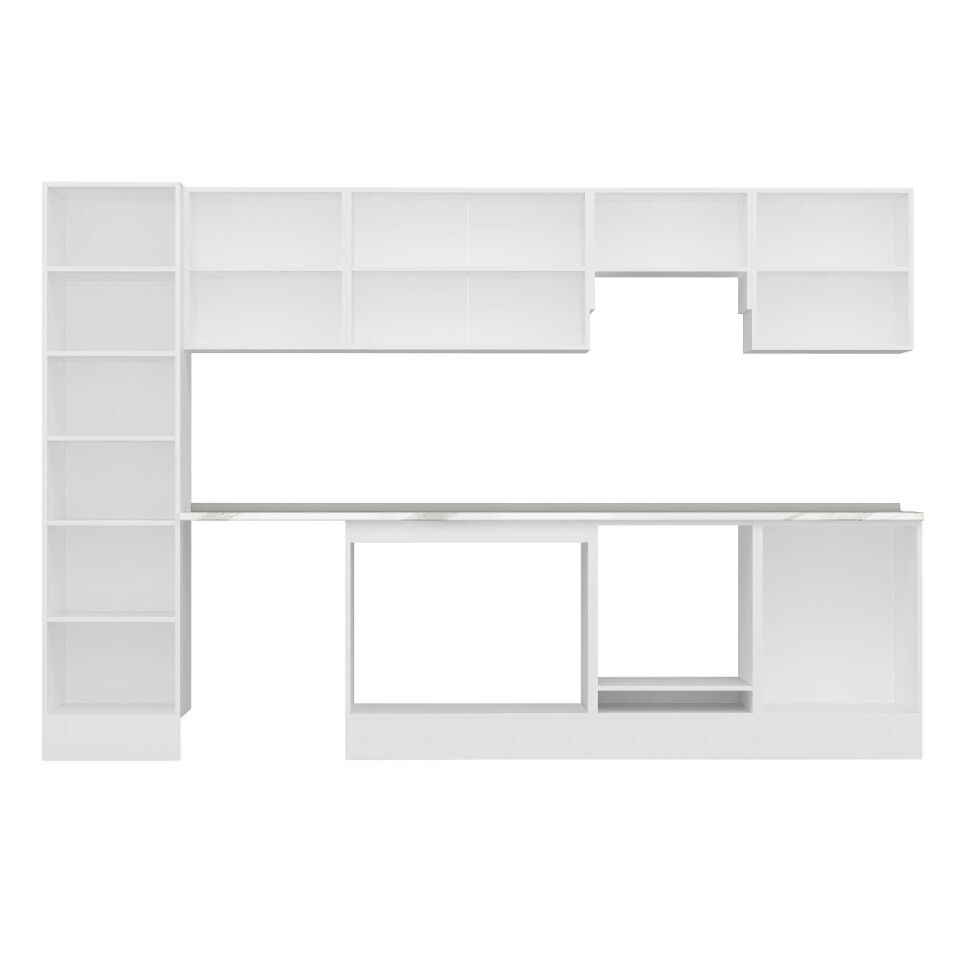 Alvinka 320X210 Cm Klasik Mebran Mutfak Dolabı Mb-E90B50S60-1 Mebran | Kumtaşı - Mdf
