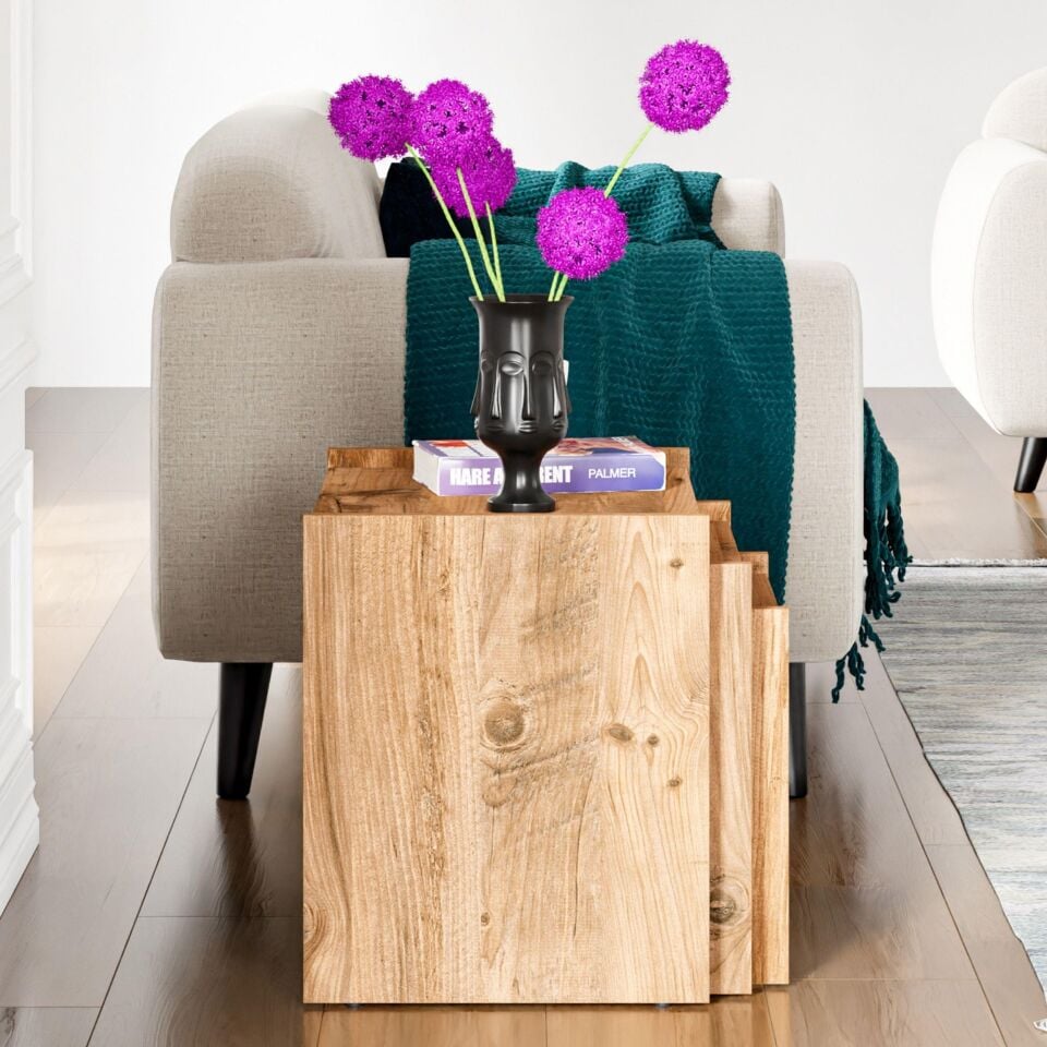 Cera ZG4 3'lü Zigon Sehpa - Çam