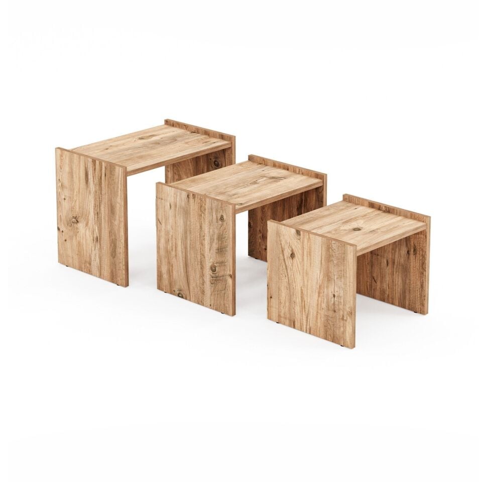 Cera ZG4 3'lü Zigon Sehpa - Çam