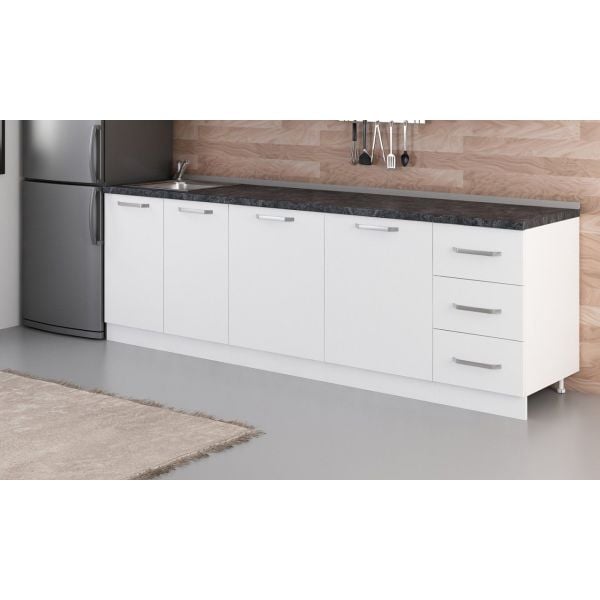 Minar 255 Cm Mutfak Dolabı Beyaz 255-B1-Alt Modül