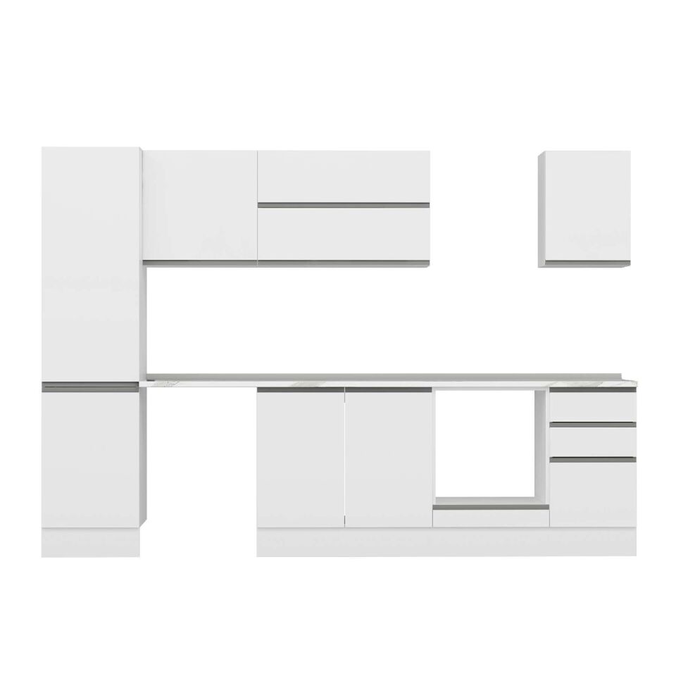 Alvinka 295X210 Cm High Gloss Mutfak Dolabı M-E80S50S45-2 High Gloss | Beyaz - Suntalam
