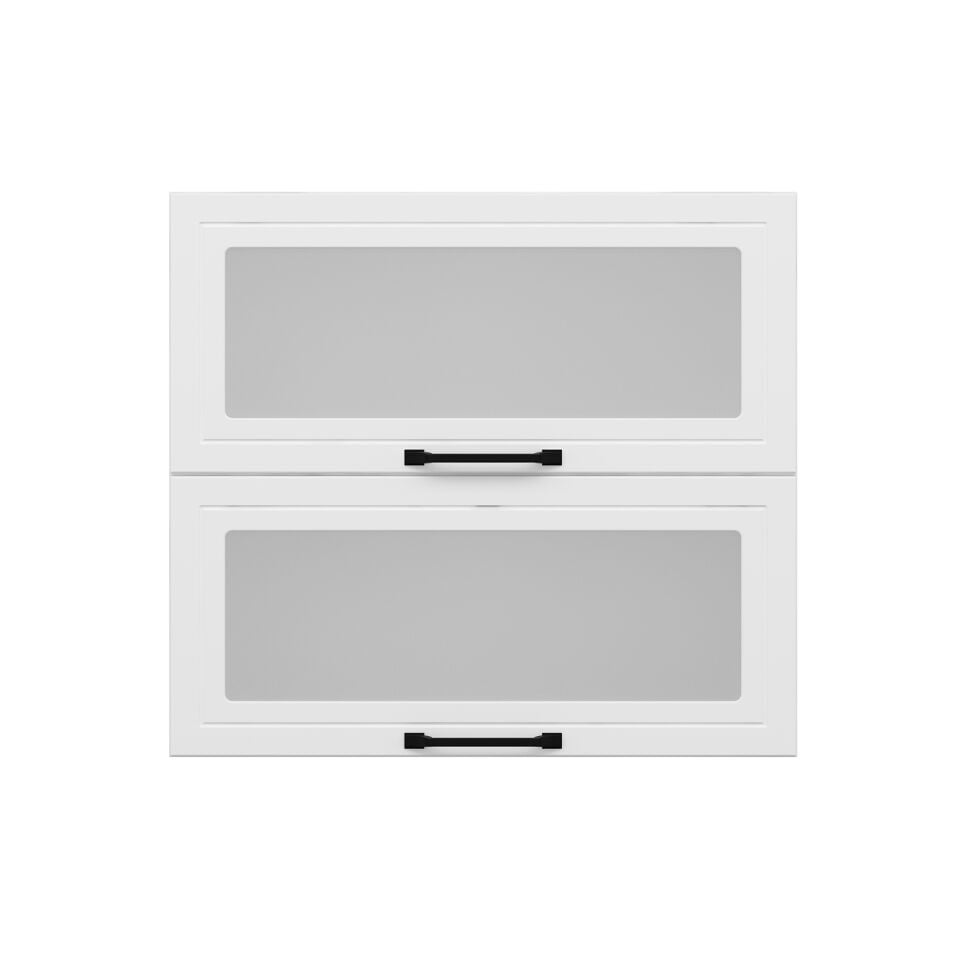 Alvinka Mutfak Modül Mbr_A Üst 2Yk1R 80-H72Cm Dolap Cam Beyaz Beyaz