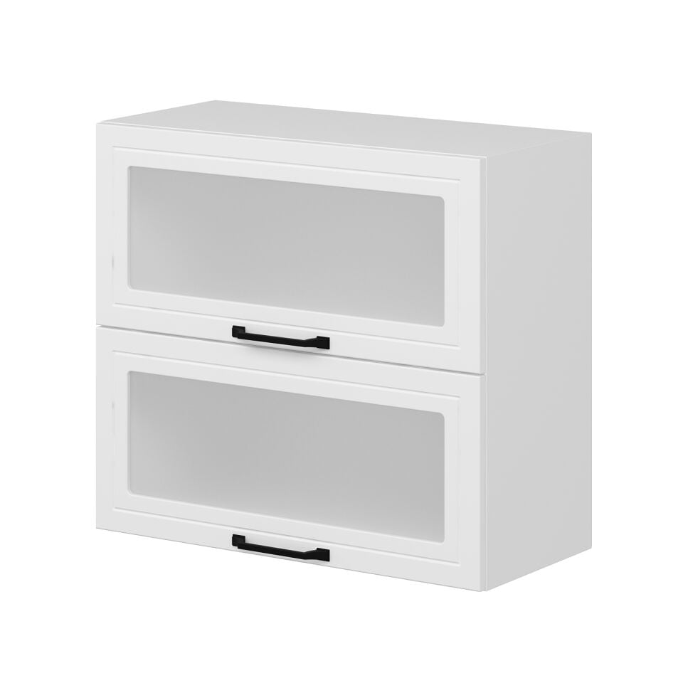 Alvinka Mutfak Modül Mbr_A Üst 2Yk1R 80-H72Cm Dolap Cam Beyaz Beyaz