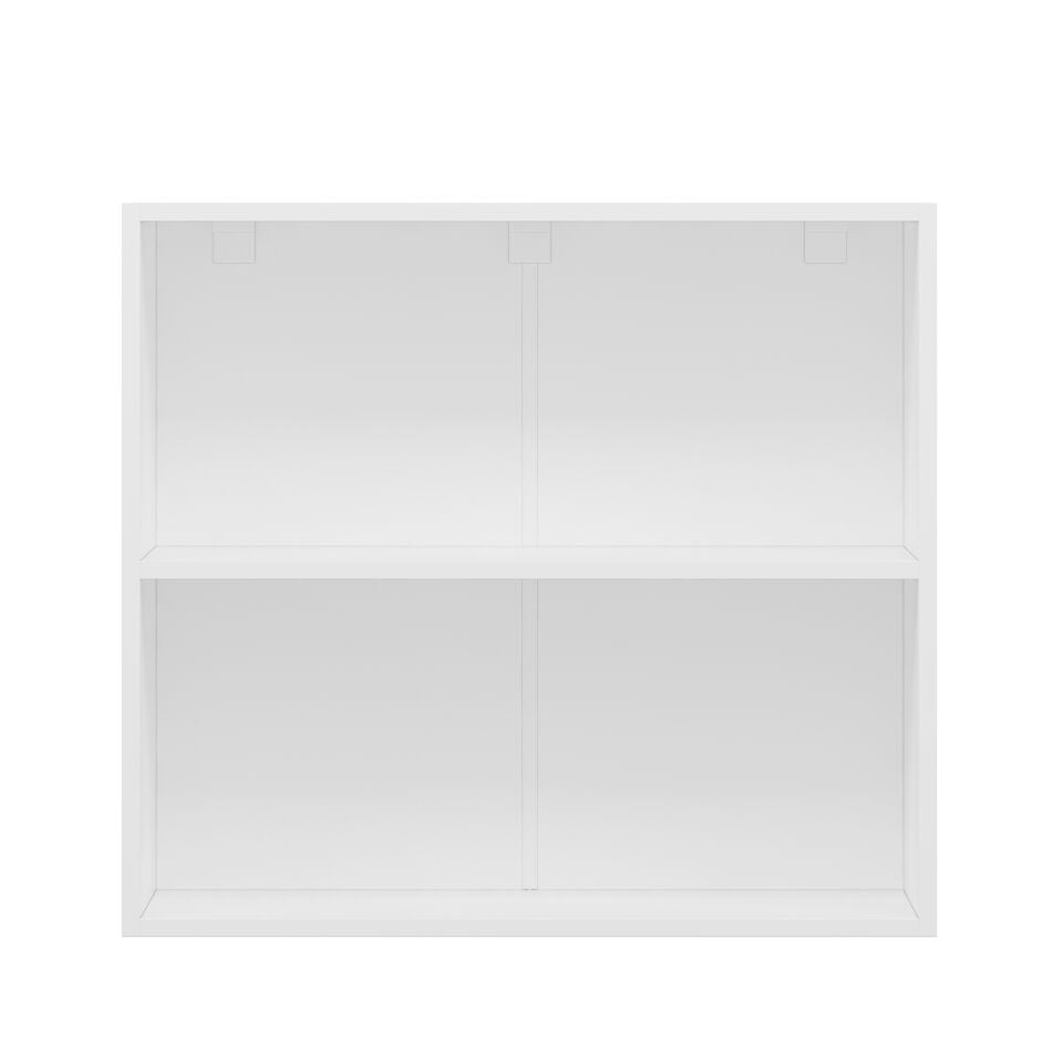 Alvinka Mutfak Modül Mbr_A Üst 2Yk1R 80-H72Cm Dolap Cam Beyaz Beyaz