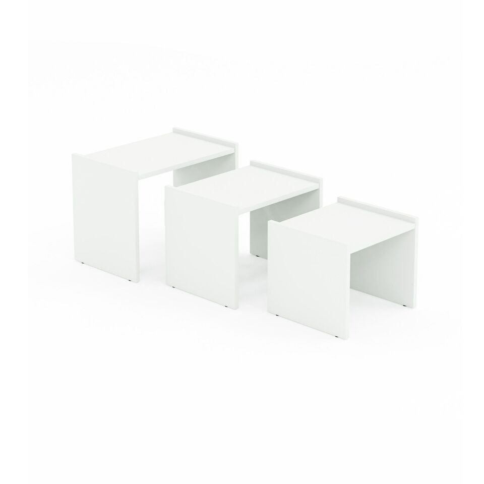Ceramical ZG4 3'lü Zigon Sehpa - Beyaz