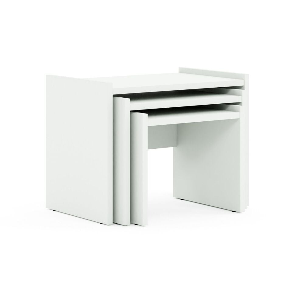 Ceramical ZG4 3'lü Zigon Sehpa - Beyaz