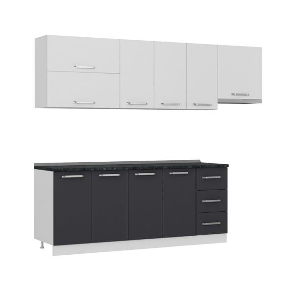 Minar 260 Cm Mutfak Dolabı Beyaz Antrasit 260-A4