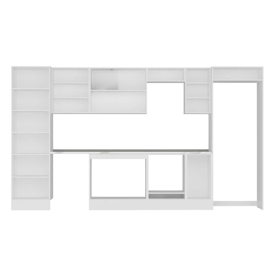 Alvinka 380X222 Cm High Gloss Mutfak Dolabı Mbb-E80B60S40-3 High Gloss | Beyaz - Mdf