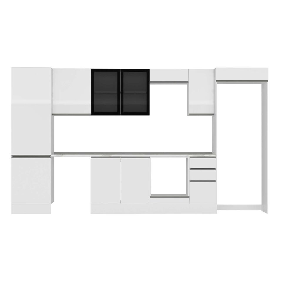 Alvinka 380X222 Cm High Gloss Mutfak Dolabı Mbb-E80B60S40-3 High Gloss | Beyaz - Mdf