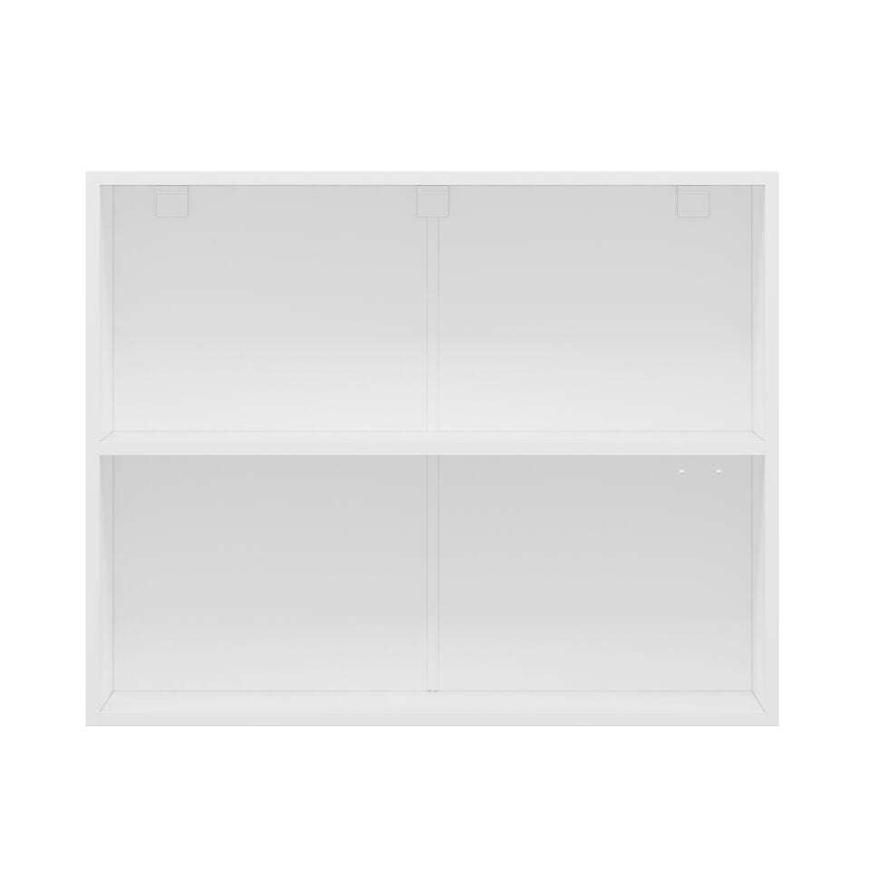 Alvinka Mutfak Modül Mbr_A Üst 2Yk1R 90-H72Cm Dolap Cam Beyaz Beyaz